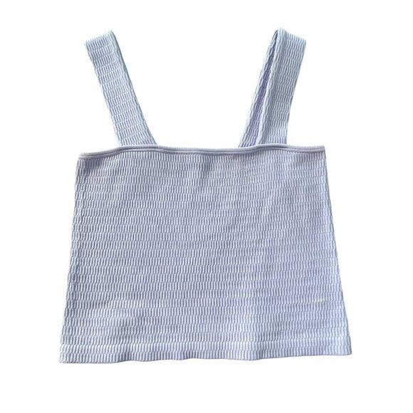 Yelete Crop Top Size Large XL Textured Knit Sleeveless Square Neck Lavender Chic - Picture 3 of 7